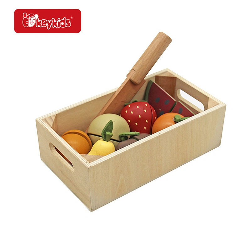 Mini Pretend Play Fake Food Realistic Wooden Cutting Fruit Toys for Kids 3 year up W10B473