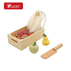 Mini Pretend Play Fake Food Realistic Wooden Cutting Fruit Toys for Kids 3 year up W10B473